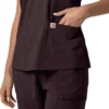 Blusa médica feminina Force Cross-Flex com painéis elásticos e decote em V