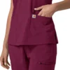 Blusa médica feminina Force Cross-Flex com painéis elásticos e decote em V
