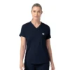 Blusa médica feminina Force Cross-Flex de malha com decote em V