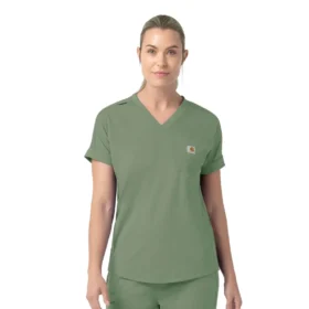 Blusa médica feminina Force Cross-Flex de malha com decote em V