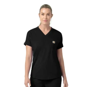 Blusa médica feminina Force Cross-Flex de malha com decote em V