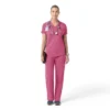Blusa médica feminina Force Cross-Flex de malha com decote em V