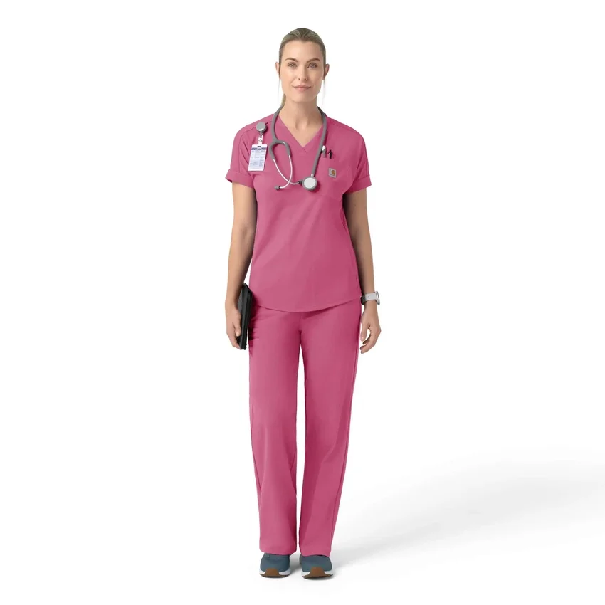 Blusa médica feminina Force Cross-Flex de malha com decote em V