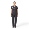 Blusa médica feminina Force Cross-Flex de malha com decote em V