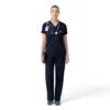 Blusa médica feminina Force Cross-Flex de malha com decote em V