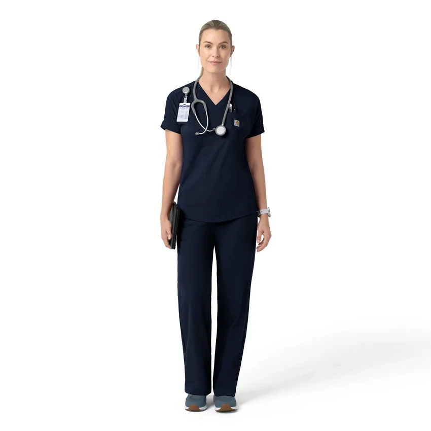 Blusa médica feminina Force Cross-Flex de malha com decote em V