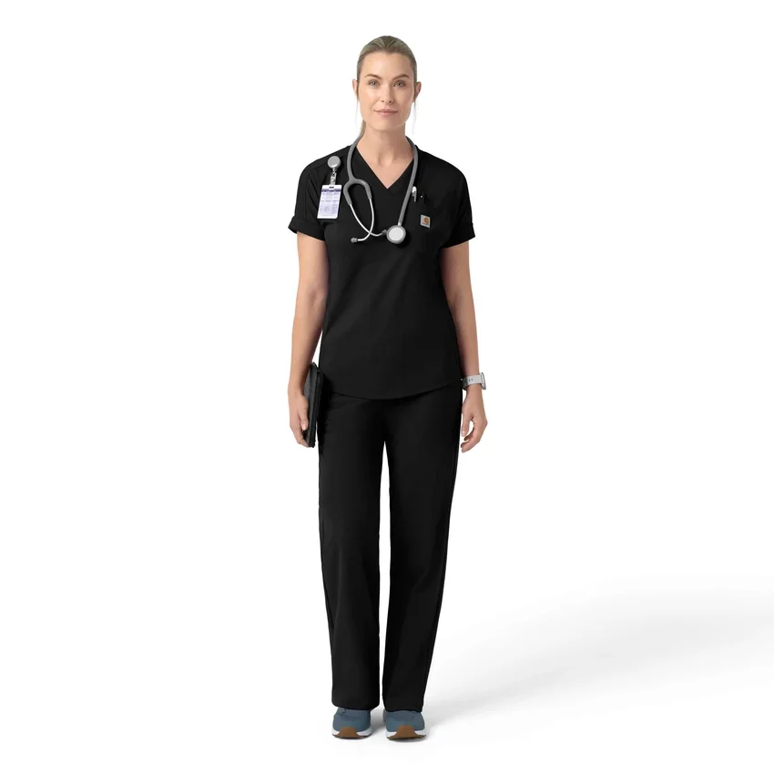 Blusa médica feminina Force Cross-Flex de malha com decote em V
