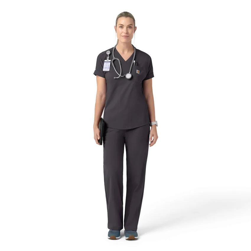 Blusa médica feminina Force Cross-Flex de malha com decote em V