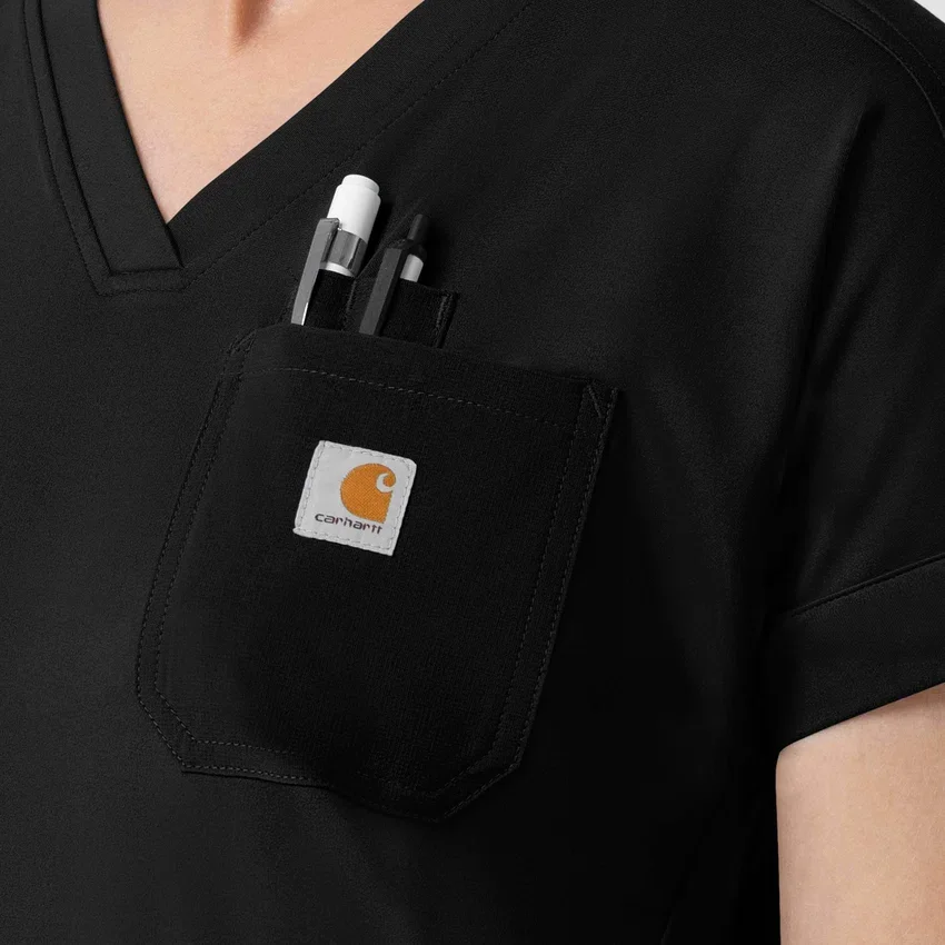Blusa médica feminina Force Cross-Flex de malha com decote em V