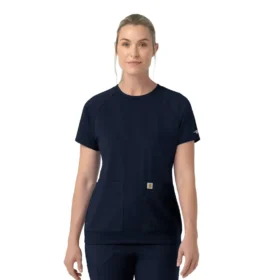 Blusa médica feminina Force Cross-Flex de malha com gola redonda