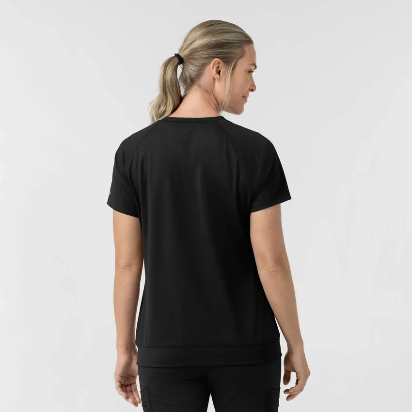 Blusa médica feminina Force Cross-Flex de malha com gola redonda