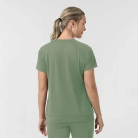 Blusa médica feminina Force Cross-Flex de malha com gola redonda
