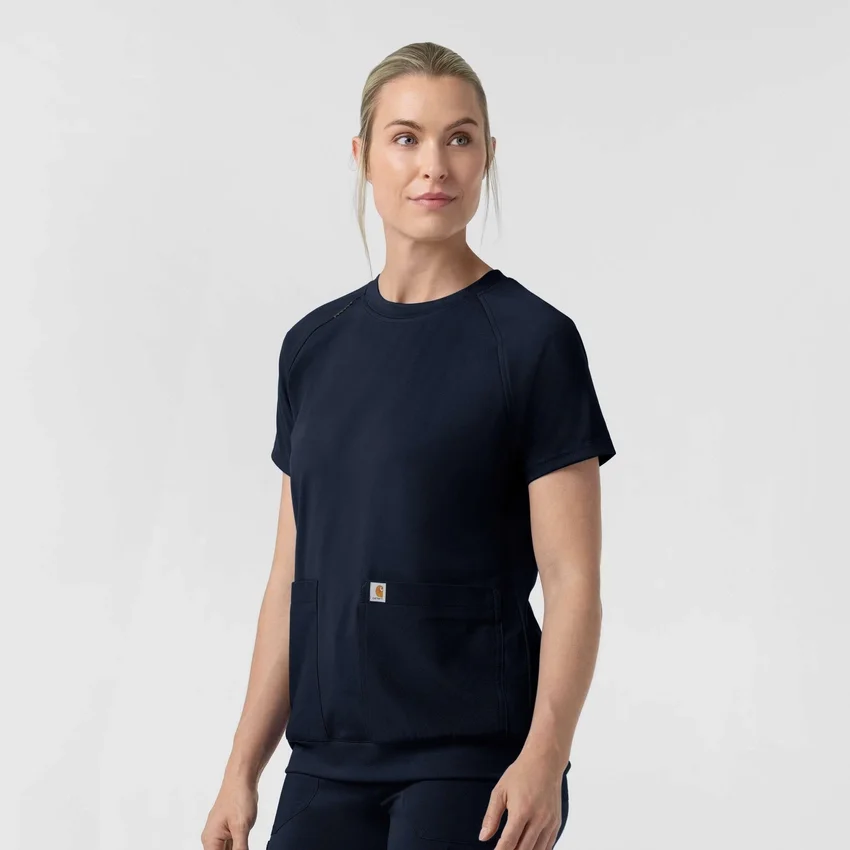Blusa médica feminina Force Cross-Flex de malha com gola redonda