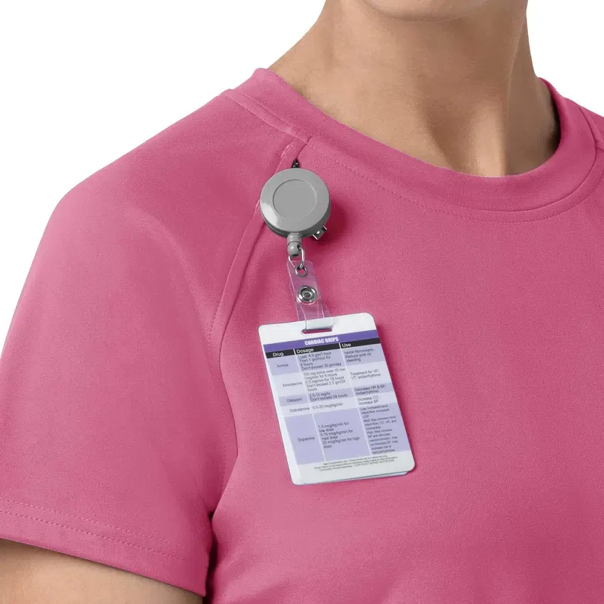 Blusa médica feminina Force Cross-Flex de malha com gola redonda