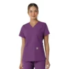 Blusa médica feminina Force Essentials com decote em V e painéis de malha