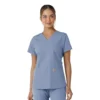Blusa médica feminina Force Essentials com decote em V e painéis de malha