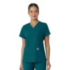 Blusa médica feminina Force Essentials com decote em V e painéis de malha