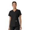 Blusa médica feminina Force Essentials com decote em V e painéis de malha