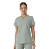 Blusa médica feminina Force Essentials com decote em V e painéis de malha