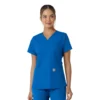 Blusa médica feminina Force Essentials com decote em V e painéis de malha
