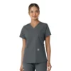 Blusa médica feminina Force Essentials com decote em V e painéis de malha