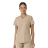 Blusa médica feminina Force Essentials com decote em V e painéis de malha