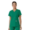 Blusa médica feminina Force Essentials com decote em V e painéis de malha