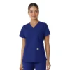 Blusa médica feminina Force Essentials com decote em V e painéis de malha