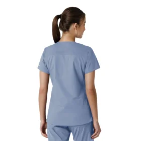 Blusa médica feminina Force Essentials com decote em V e painéis de malha