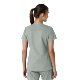 Blusa médica feminina Force Essentials com decote em V e painéis de malha