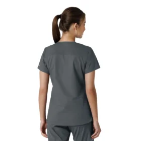 Blusa médica feminina Force Essentials com decote em V e painéis de malha
