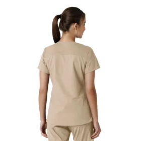 Blusa médica feminina Force Essentials com decote em V e painéis de malha