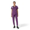Blusa médica feminina Force Essentials com decote em V e painéis de malha