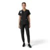 Blusa médica feminina Force Essentials com decote em V e painéis de malha