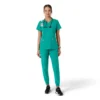 Blusa médica feminina Force Essentials com decote em V e painéis de malha