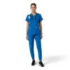 Blusa médica feminina Force Essentials com decote em V e painéis de malha