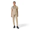 Blusa médica feminina Force Essentials com decote em V e painéis de malha