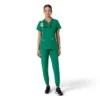 Blusa médica feminina Force Essentials com decote em V e painéis de malha