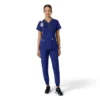 Blusa médica feminina Force Essentials com decote em V e painéis de malha