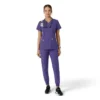 Blusa médica feminina Force Essentials com decote em V e painéis de malha