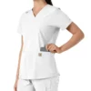 Blusa médica feminina Force Essentials com decote em V e painéis de malha