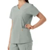 Blusa médica feminina Force Essentials com decote em V e painéis de malha