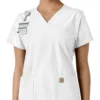 Blusa médica feminina Force Essentials com decote em V e painéis de malha