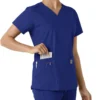 Blusa médica feminina Force Essentials com decote em V e painéis de malha