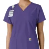 Blusa médica feminina Force Essentials com decote em V e painéis de malha