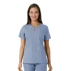 Blusa médica feminina Force Essentials com decote em V e painéis em malha