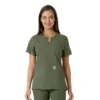 Blusa médica feminina Force Essentials com decote em V e painéis em malha