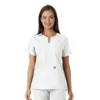 Blusa médica feminina Force Essentials com decote em V e painéis em malha