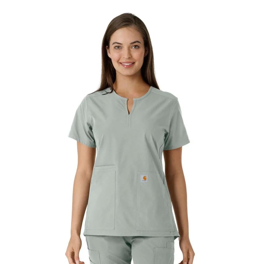 Blusa médica feminina Force Essentials com decote em V e painéis em malha