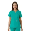 Blusa médica feminina Force Essentials com decote em V e painéis em malha